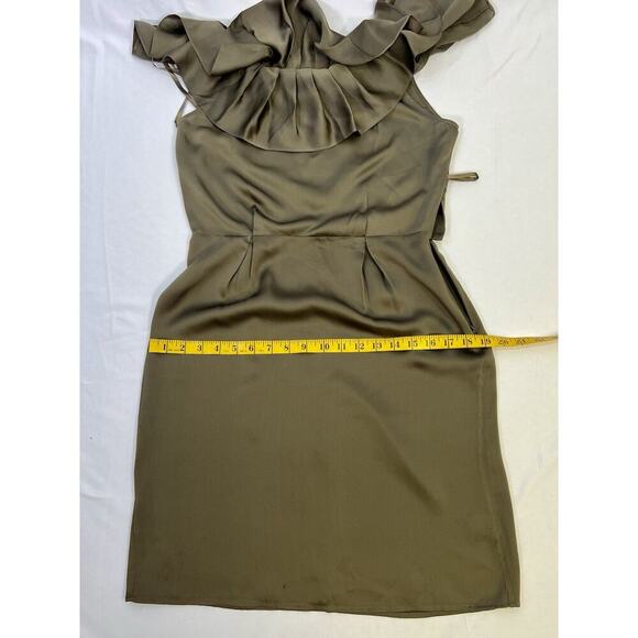 Banana Republic 100% Silk Sheath Mini Dress Tan Size 4 Party Cocktail - Picture 12 of 15